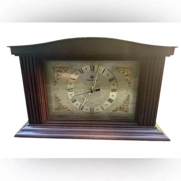 Other - Vintage Caravelle Mantle Table Clock Wood Brown 1970's